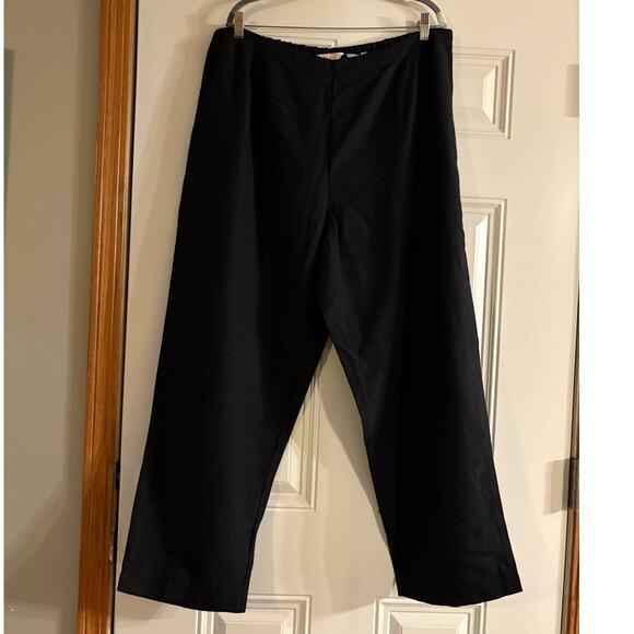 The Talbots Irish Linen Blend Wide Leg Pants size 22W in black - Picture 3 of 4